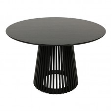 Τραπέζι Domonic pakoworld mdf σε μαύρη απόχρωση Φ120x75εκ Τραπέζι Domonic pakoworld mdf σε μαύρη απόχρωση Φ120x75εκ