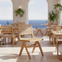 Καρέκλα Winslow pakoworld φυσικό rubberwood 45x56x82εκ