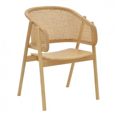 Πολυθρόνα Wenzy pakoworld φυσικό Rattan - μασίφ ξύλο toon 58x58x82εκ