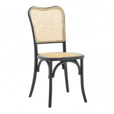 Καρέκλα στοιβαζόμενη Zozele pakoworld φυσικό rattan pe-μαύρο toon wood 45x51x88εκ Καρέκλα στοιβαζόμενη Zozele pakoworld φυσικό rattan pe-μαύρο toon wood 45x51x88εκ
