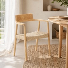Πολυθρόνα Jojene pakoworld rubberwood και σχοινί σε φυσική απόχρωση 58x54x79εκ Πολυθρόνα Jojene pakoworld rubberwood και σχοινί σε φυσική απόχρωση 58x54x79εκ