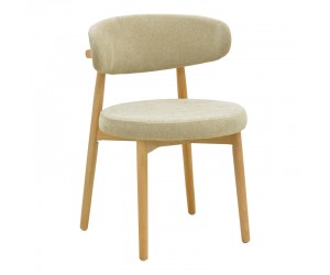 Καρέκλα Luben pakoworld ύφασμα γκρι - rubberwood σε φυσική απόχρωση 53x54x79εκ