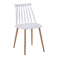 Καρέκλα Aurora pakoworld λευκό pp-φυσικό μεταλλικό πόδι 42x49.5x77εκ