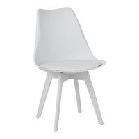 Καρέκλα Gaston I pakoworld PP-PU σε λευκή απόχρωση 48.5x53.5x81.5εκ