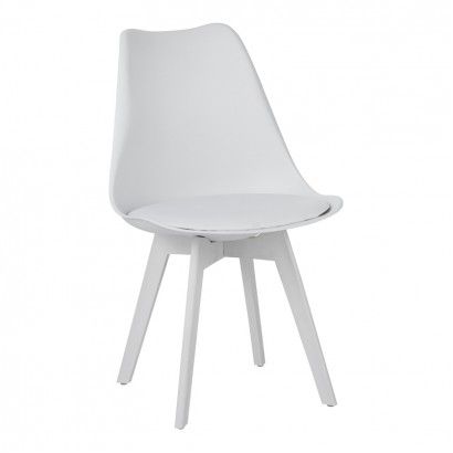 Καρέκλα Gaston I pakoworld PP-PU σε λευκή απόχρωση 48.5x53.5x81.5εκ