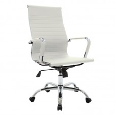 Καρέκλα γραφείου διευθυντή Valter pakoworld λευκό pu 55.5x58x108εκ