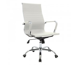 Καρέκλα γραφείου διευθυντή Valter pakoworld λευκό pu 55.5x58x108εκ