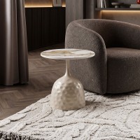 Βοηθητικό τραπέζι Amphora pakoworld μέταλλο cappuccino-τραβερτίνα με όψη μαρμάρου Φ50x47εκ Βοηθητικό τραπέζι Amphora pakoworld μέταλλο cappuccino-τραβερτίνα με όψη μαρμάρου Φ50x47εκ