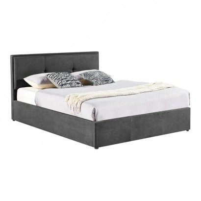 Κρεβάτι διπλό Sonnie pakoworld με αποθηκευτικό χώρο ύφασμα ανθρακί 150x200εκ