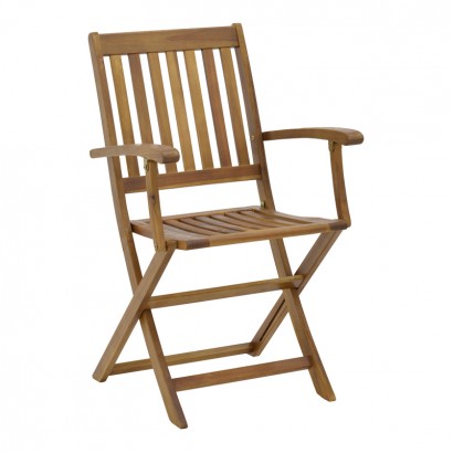 Πολυθρόνα Joter pakoworld πτυσσόμενη ξύλο ακακίας φυσικό 53x60x90εκ