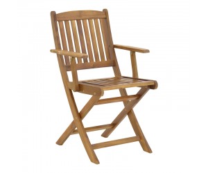 Πολυθρόνα Recofly pakoworld πτυσσόμενη ξύλο ακακίας φυσικό 52x53x85εκ