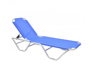 Ξαπλώστρα Dessie pakoworld αλουμινίου στοιβαζόμενη textilene μπλε 56x188x30εk