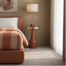 Βοηθητικό τραπέζι Easyful Inart σάπιο μήλο-χρυσό μέταλλο Φ40x65εκ