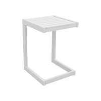 Τραπεζι Aether pakoworld αλουμίνιο σε λευκή απόχρωση 37.5x36.5x53εκ
