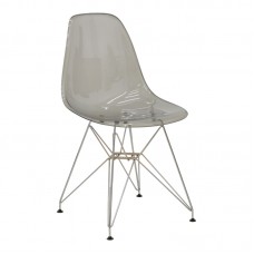 Καρέκλα Adelle pakoworld PP διάφανο γκρι-inox πόδι 46x55x81εκ Καρέκλα Adelle pakoworld PP διάφανο γκρι-inox πόδι 46x55x81εκ