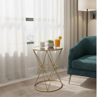 Βοηθητικό τραπέζι σαλονιού Vogarton Inart χρυσό 40x40x56εκ