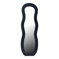 Καθρέπτης Glinde Inart βελούδο σε μαύρη απόχρωση 50x3.3x150εκ