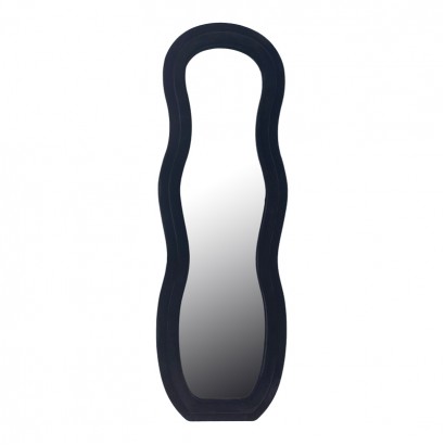 Καθρέπτης Glinde Inart βελούδο σε μαύρη απόχρωση 50x3.3x150εκ