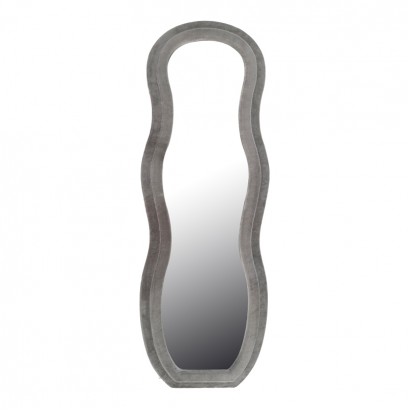 Καθρέπτης Glinde Inart βελούδο σε γκρι απόχρωση 50x3.3x150εκ Καθρέπτης Glinde Inart βελούδο σε γκρι απόχρωση 50x3.3x150εκ