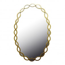 Καθρέπτης Untento Inart μέταλλο σε χρυσή απόχρωση 51x3x77εκ