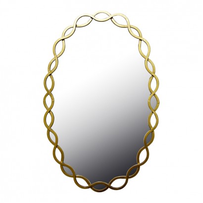 Καθρέπτης Untento Inart μέταλλο σε χρυσή απόχρωση 51x3x77εκ