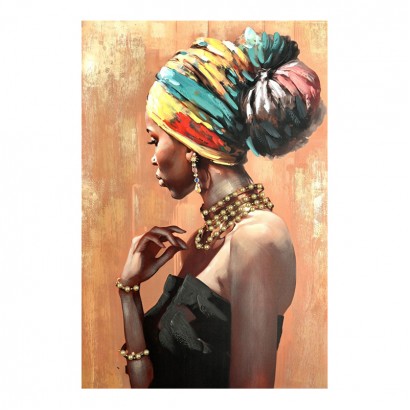 Πίνακας σε καμβά African 3D Inart 80x3x120εκ