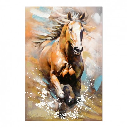 Πίνακας σε καμβά Horse Inart 60x3x90εκ