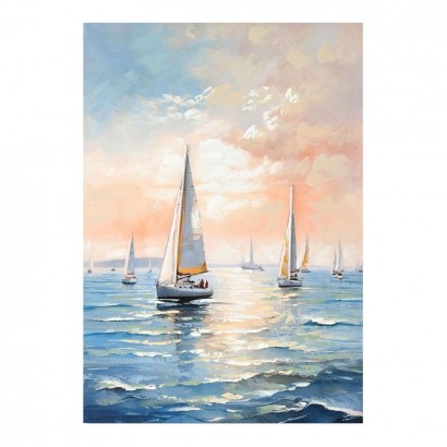 Πίνακας σε καμβά Sailsy I Inart 70x3x100εκ