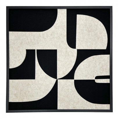 Πίνακας με πλαίσιο Jeire pakoworld μαύρο-λευκό 62x2.5x62εκ