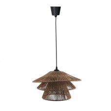 Φωτιστικό οροφής μονόφωτο Oakim Inart Ε27 καφέ paper rope Φ35.5x19εκ