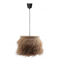 Φωτιστικό οροφής Hairy Inart Ε27 ρατάν σε φυσική απόχρωση Φ70x40εκ