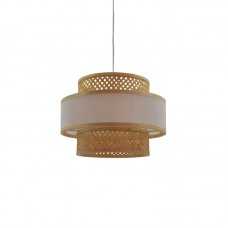 Φωτιστικό οροφής Certy Inart Ε27 μπαμπού σε φυσική απόχρωση Φ32x25εκ