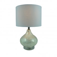 Επιτραπέζιο φωτιστικό Guidance Inart Ε27 λευκό γυαλί-λευκό ύφασμα Φ25x41εκ