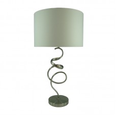 Επιτραπέζιο φωτιστικό Valou Inart Ε27 ασημί αλουμινίου-λευκό ύφασμα Φ35x65εκ