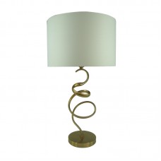 Επιτραπέζιο φωτιστικό Valou Inart Ε27 χρυσό αλουμινίου-λευκό ύφασμα Φ35x65εκ