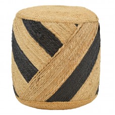 Σκαμπό Relous Inart φυσικό-μαύρο 100% γιούτα Φ37x39εκ