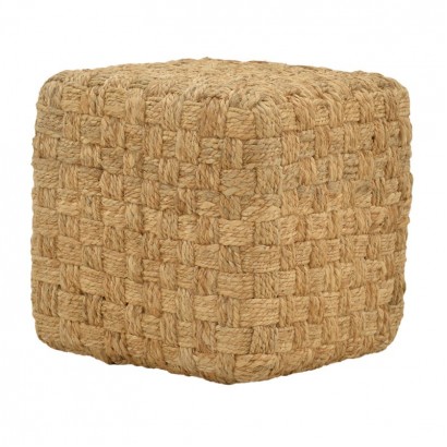 Σκαμπό Aropion Inart μπεζ 100% γιούτα 40x40x40εκ