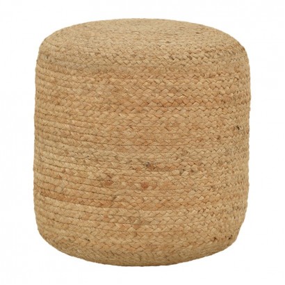 Σκαμπό Ovious Inart μπεζ 100% γιούτα 40x40x40εκ