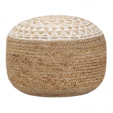 Σκαμπό-πουφ Noca Inart γιούτα σε φυσική απόχρωση Φ40x30εκ