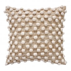 Μαξιλάρι Finne Inart βαμβακερό σε μπεζ απόχρωση 45x45εκ