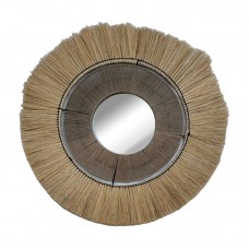 Καθρέπτης Krava Inart φυσικό ψάθα Φ77x3εκ