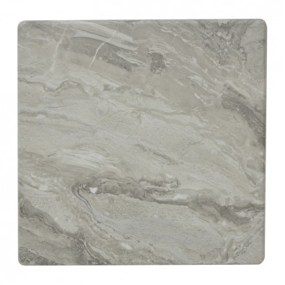 Επιφάνεια τραπεζιού Dirgo pakoworld τ.Werzalit ανοιχτό γκρι σε όψη μαρμάρου 70x70εκ