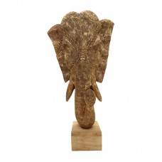 Επιτραπέζιο διακοσμητικό ελέφαντας Zap Inart χρυσό μάνγκο ξύλο 31x13x61εκ
