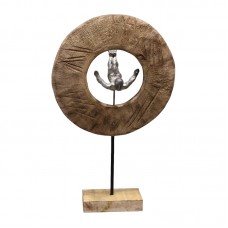 Επιτραπέζιο διακοσμητικό Manny Inart φυσικό μάνγο ξύλο-αλουμίνιο 31x18x50εκ