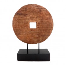 Επιτραπέζιο διακοσμητικό Cart Inart φυσικό μάνγκο ξύλο-μέταλλο 35.5x9x44εκ