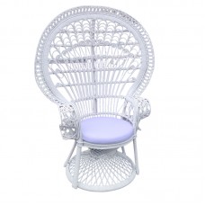 Πολυθρόνα Dorothy Inart με λευκό μαξιλάρι-λευκό rattan 115x53x147εκ