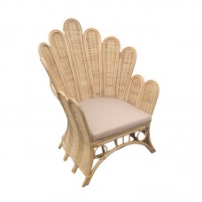 Πολυθρόνα Fragia Inart με μπεζ μαξιλάρι-φυσικό rattan 85x96x120εκ