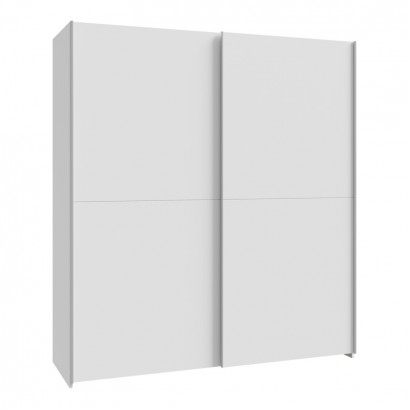 Ντουλάπα ρούχων Noez I pakoworld δίφυλλη με ράφια σε λευκή απόχρωση 170.5x61x190.5εκ
