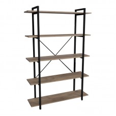 Βιβλιοθήκη Reson pakoworld oak μελαμίνης-μαύρο μέταλλο 120x34x180εκ Βιβλιοθήκη Reson pakoworld oak μελαμίνης-μαύρο μέταλλο 120x34x180εκ