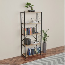 Βιβλιοθήκη Draizy pakoworld oak μελαμίνης-μαύρο μέταλλο 63x30x150εκ Βιβλιοθήκη Draizy pakoworld oak μελαμίνης-μαύρο μέταλλο 63x30x150εκ